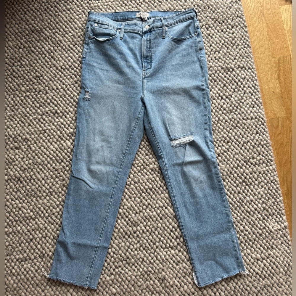 Madewell The Perfect Vintage distressed straight leg jeans
